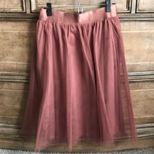 Express high waisted tulle midi skirt